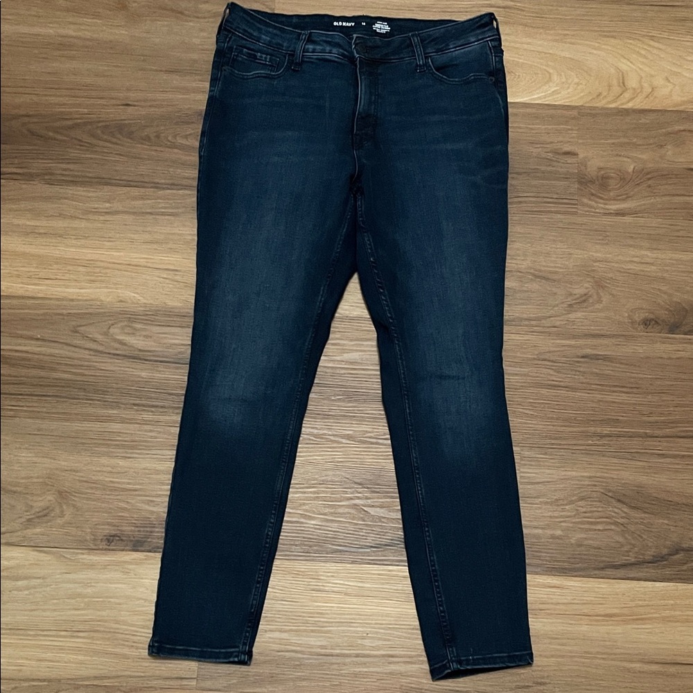 Old Navy Women's Rockstar Super Skinny Dark Indigo Skinny Jeans Size 14